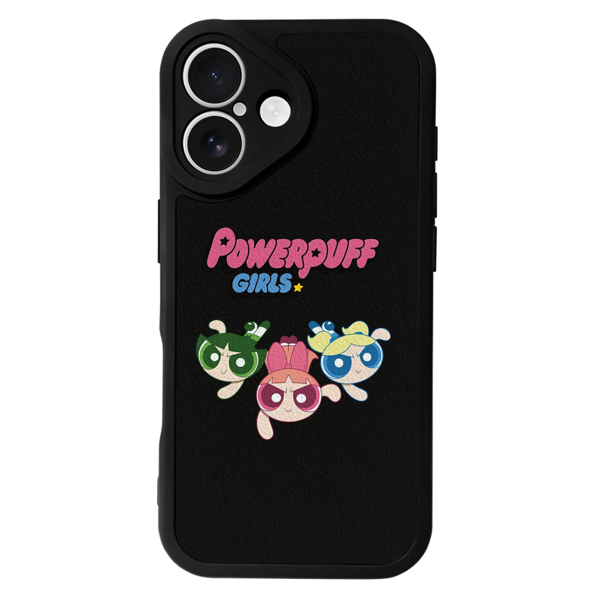 パワパフガールズ グッズ ブロッサム - IPhone 16シリーズ対応 ・ シリコンスマホケース ・ レザー調 ・ 高精度フィット ・ 耐衝撃 ・ ワイヤレス充電対応 ・ 精密カット